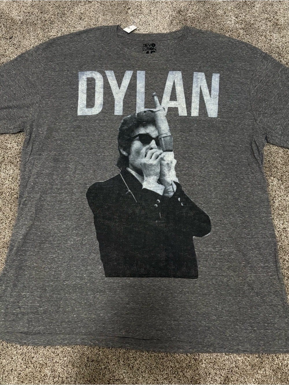 Revolution Dylan Graphic Crewneck T-Shirt - Gray